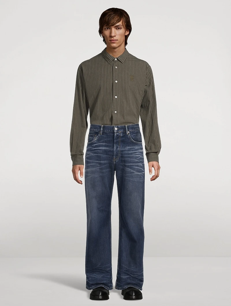 Cotton Poplin Shirt Striped Print