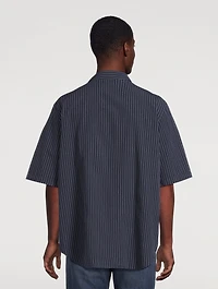 Cotton Short-Sleeve Shirt Striped Print