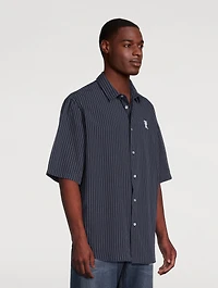 Cotton Short-Sleeve Shirt Striped Print