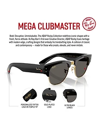 A$AP ROCKY Blacked Out Collection 0RB0316S Mega Clubmaster Square Sunglasses