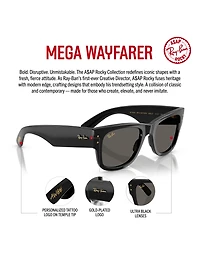 A$AP ROCKY Blacked Out Collection 0RB0840SF Mega Wayfarer Square Sunglasses