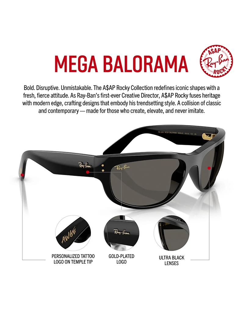 A$AP ROCKY Blacked Out Collection 0RB2289 Mega Balorama Pillow Sunglasses