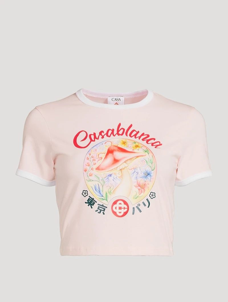 Mushroom Emblem Cropped T-Shirt