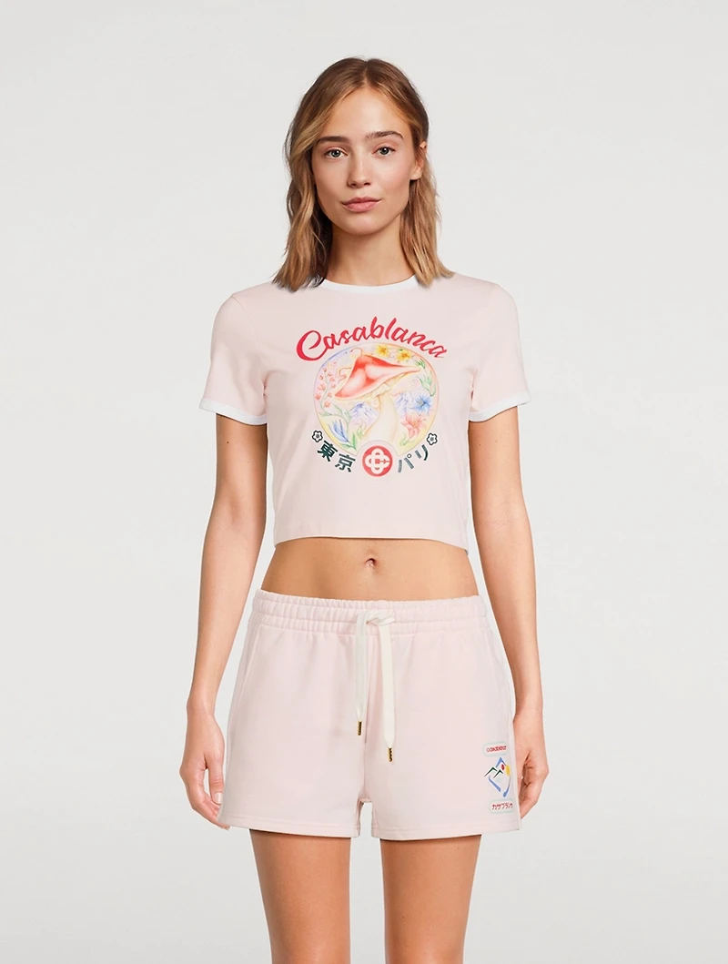 Mushroom Emblem Cropped T-Shirt
