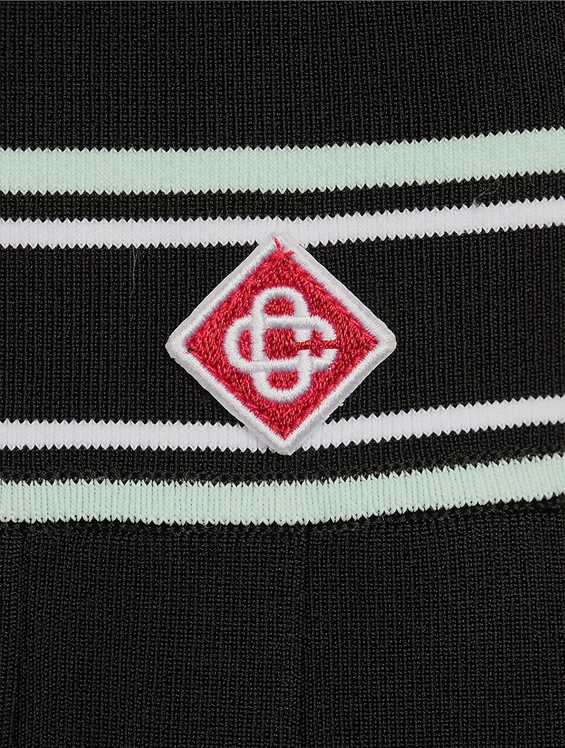 Pleated Knit Mini Skirt