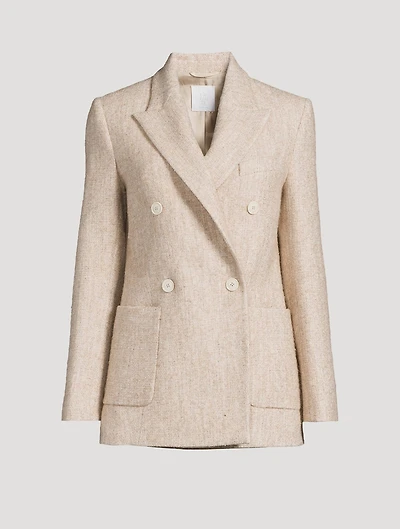 Double-Breasted Tweed Blazer