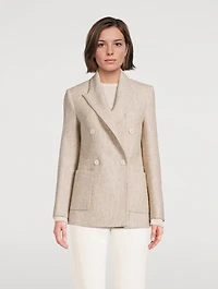 Double-Breasted Tweed Blazer