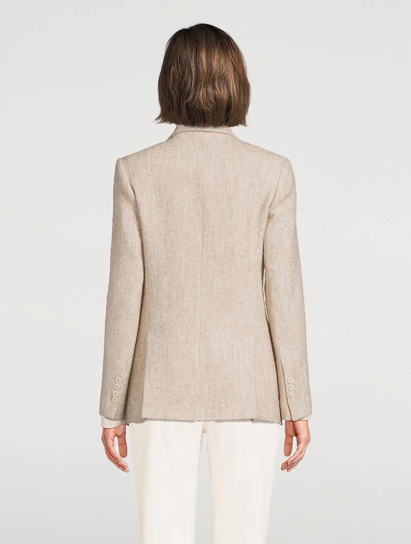 Double-Breasted Tweed Blazer