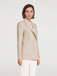 Double-Breasted Tweed Blazer
