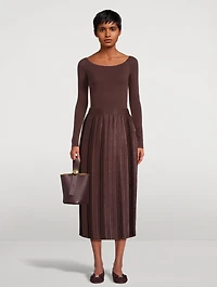 Plissé Midi Skirt
