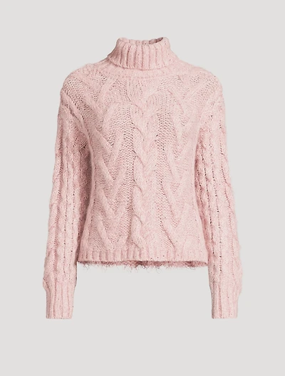 Cable-Knit Turtleneck Sweater