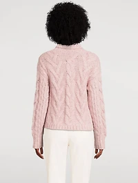 Cable-Knit Turtleneck Sweater