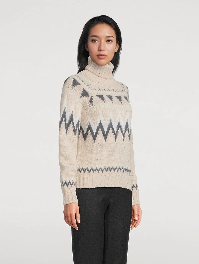 Jacquard Turtleneck Sweater