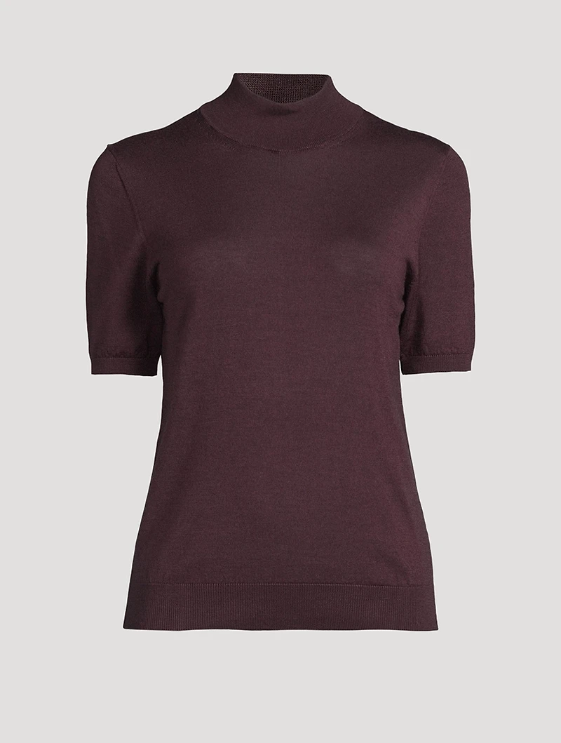 Wool Silk Turtleneck Sweater