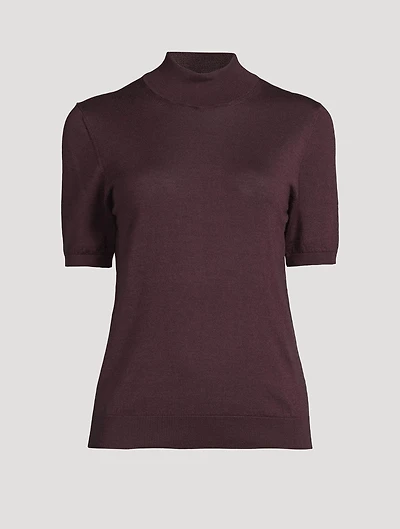 Wool Silk Turtleneck Sweater