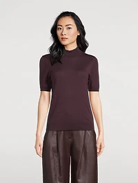 Wool Silk Turtleneck Sweater