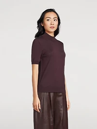 Wool Silk Turtleneck Sweater