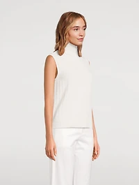Sleeveless Wool Cashmere Turtleneck