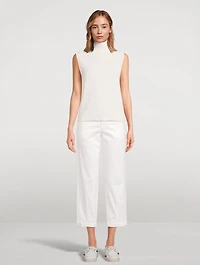 Sleeveless Wool Cashmere Turtleneck