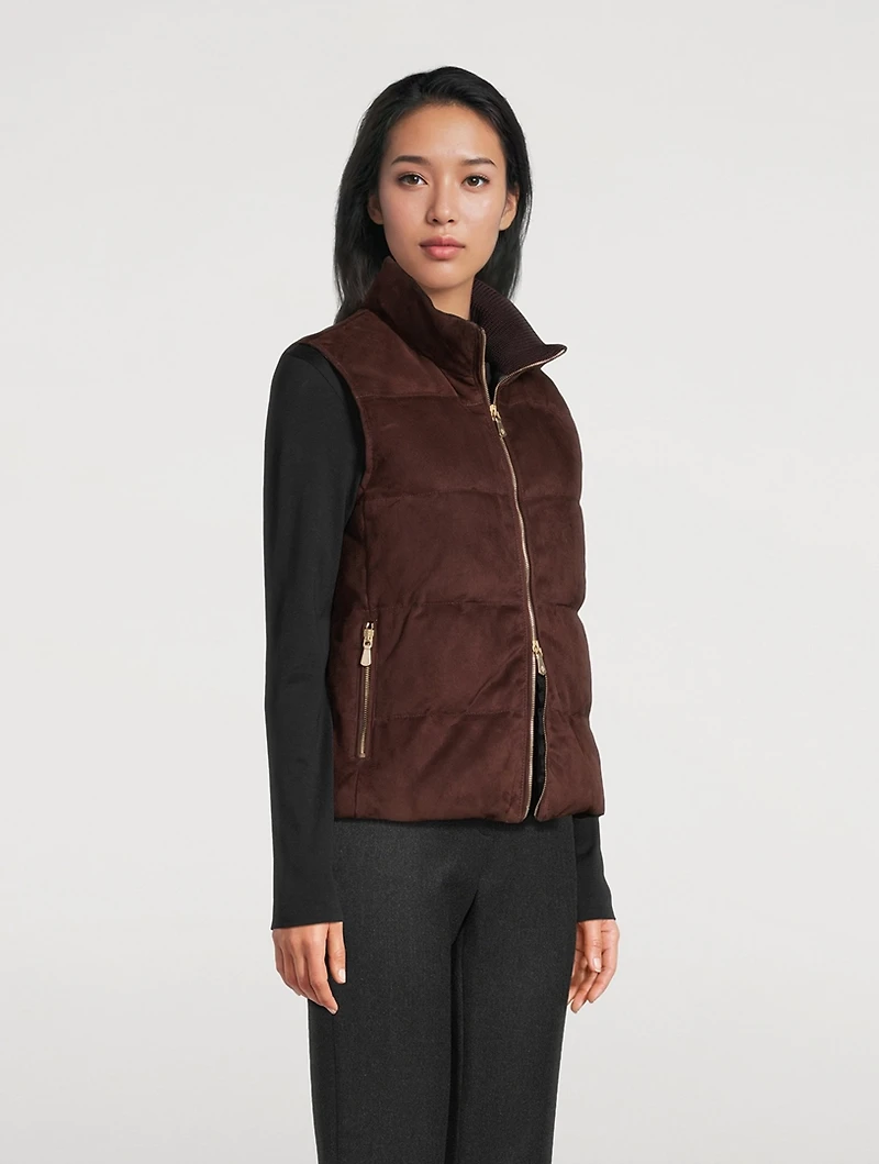Padded Suede Vest