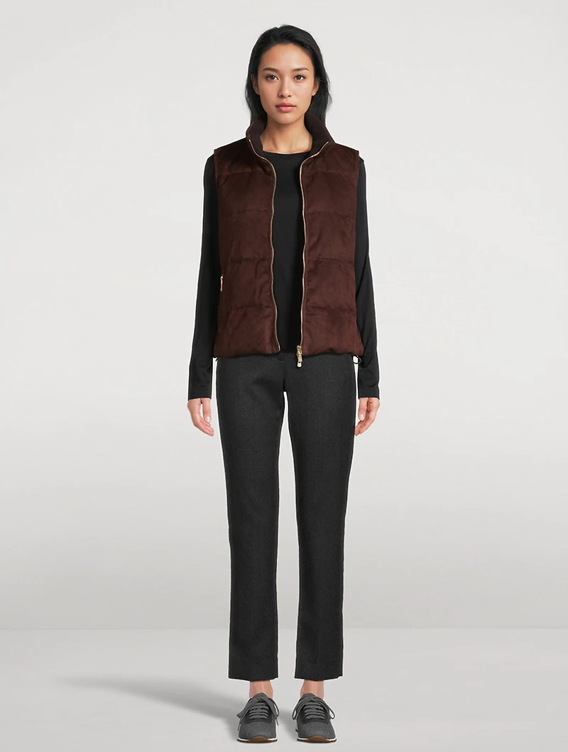 Padded Suede Vest