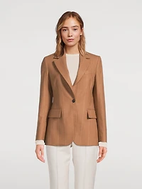 Wool Blazer Pinstripe Print