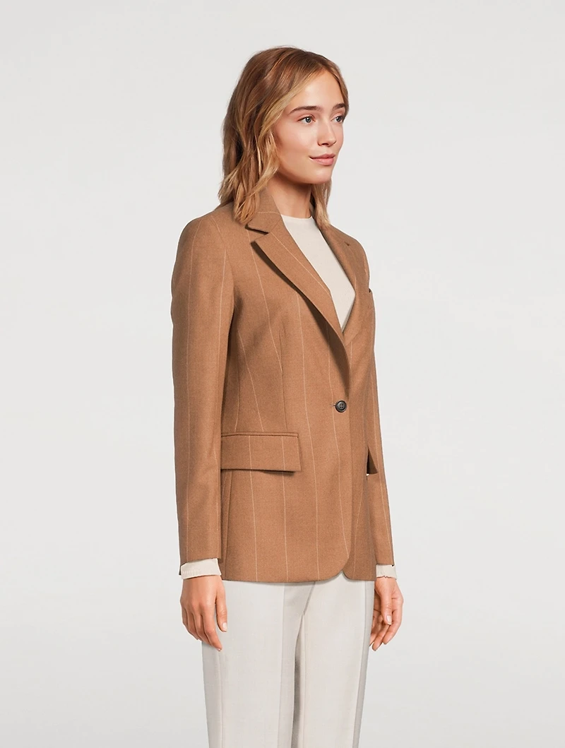 Wool Blazer Pinstripe Print