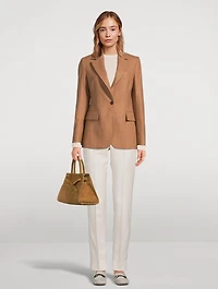 Wool Blazer Pinstripe Print