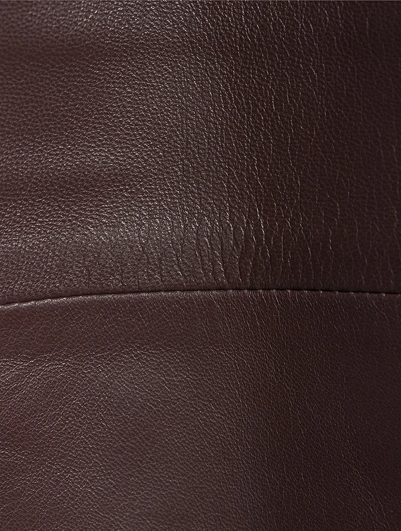 Pleated Leather Trousers