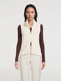 Bouclé Zip-Front Vest