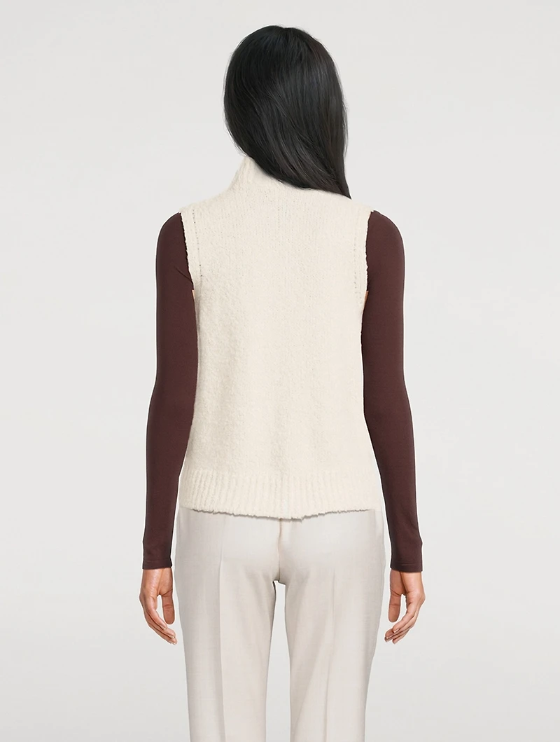 Bouclé Zip-Front Vest
