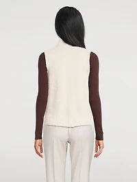 Bouclé Zip-Front Vest