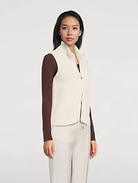 Bouclé Zip-Front Vest
