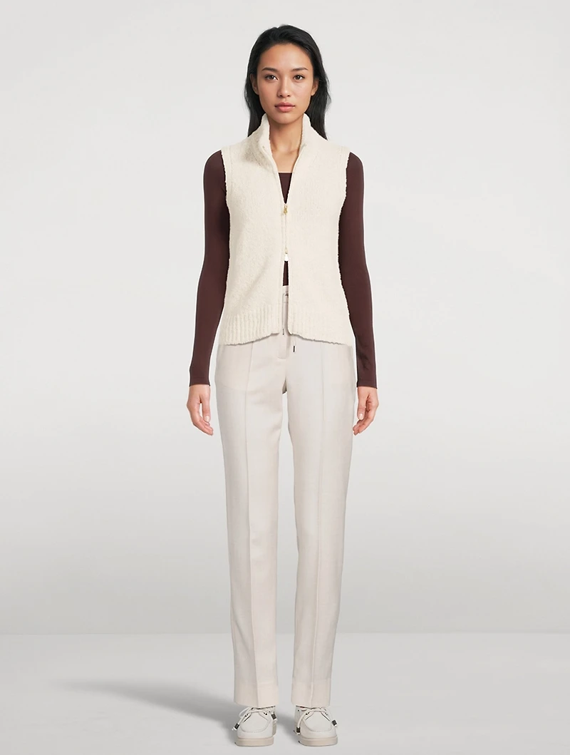 Bouclé Zip-Front Vest