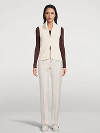 Bouclé Zip-Front Vest