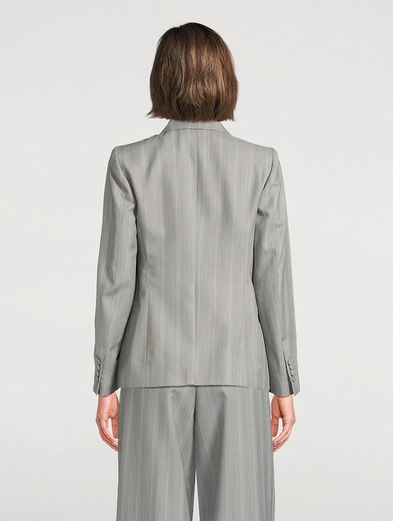 Beaura Double-Breasted Blazer Stripe Print