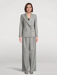 Beaura Double-Breasted Blazer Stripe Print