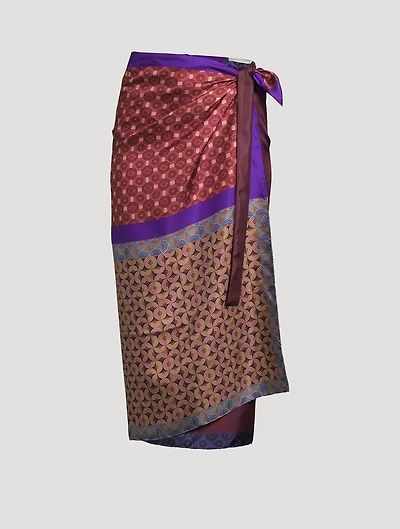 Scarfy Printed Silk Wrap Skirt
