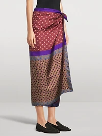Scarfy Printed Silk Wrap Skirt