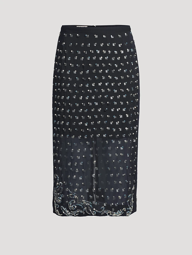 Sokna Embellished Pencil Skirt
