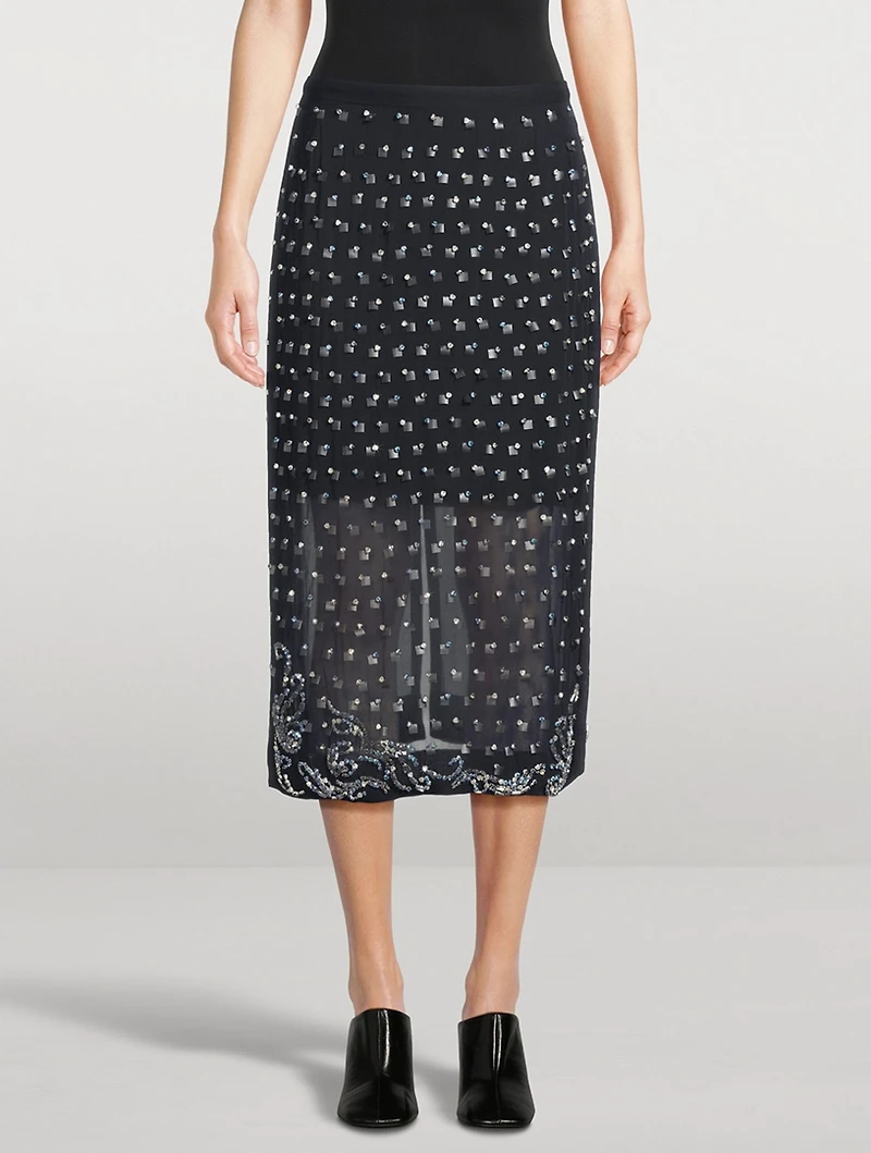 Sokna Embellished Pencil Skirt