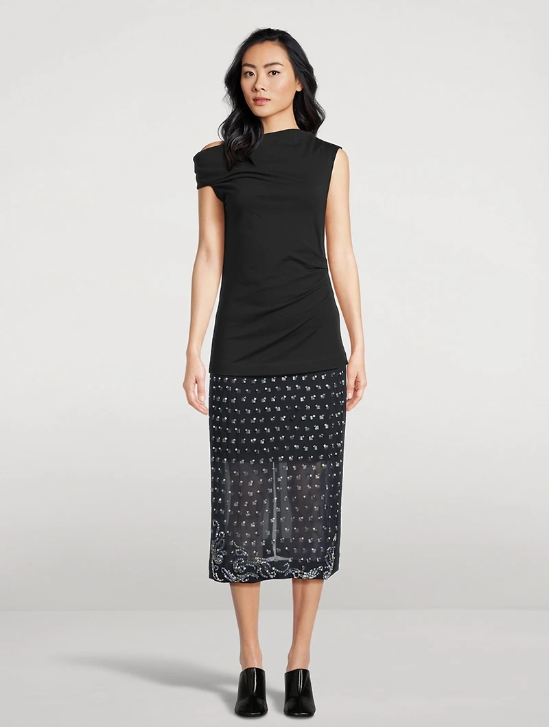 Sokna Embellished Pencil Skirt