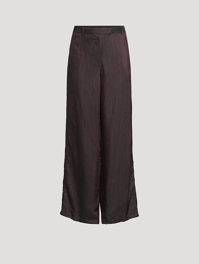 Penn Wide-Leg Trousers Stripe Print