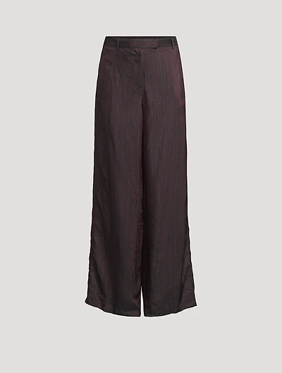 Penn Wide-Leg Trousers Stripe Print