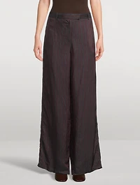Penn Wide-Leg Trousers Stripe Print