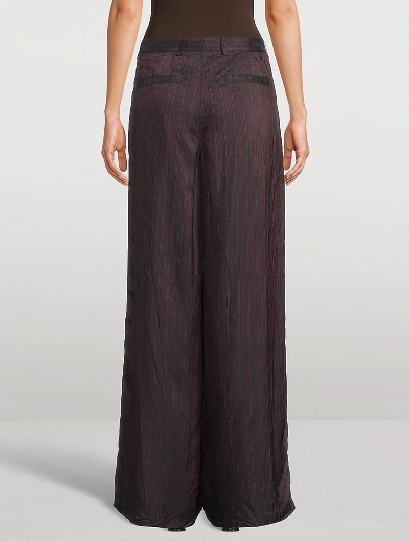 Penn Wide-Leg Trousers Stripe Print