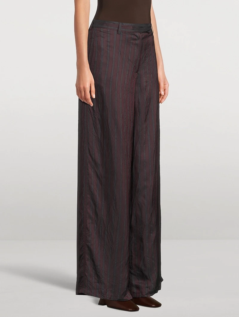 Penn Wide-Leg Trousers Stripe Print