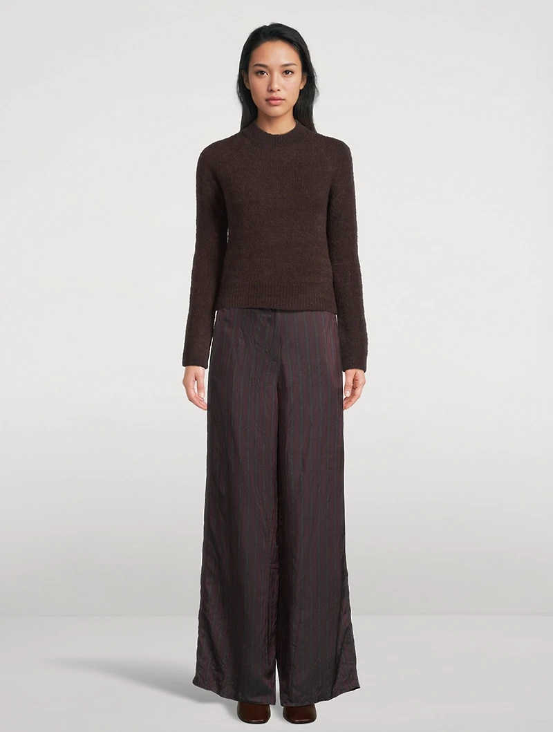 Penn Wide-Leg Trousers Stripe Print