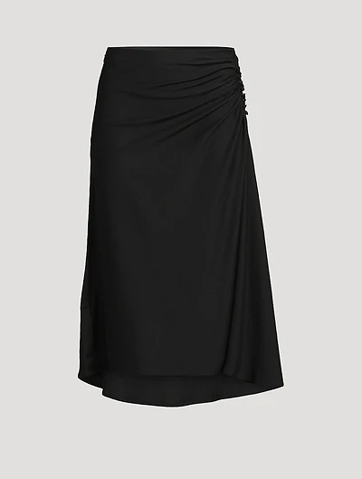 Hevira Draped Jersey Midi Skirt