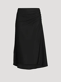 Hevira Draped Jersey Midi Skirt